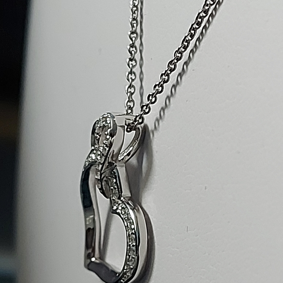 Heart Link Pendant Necklace ,925 Sterling Silver - Picture 4 of 8